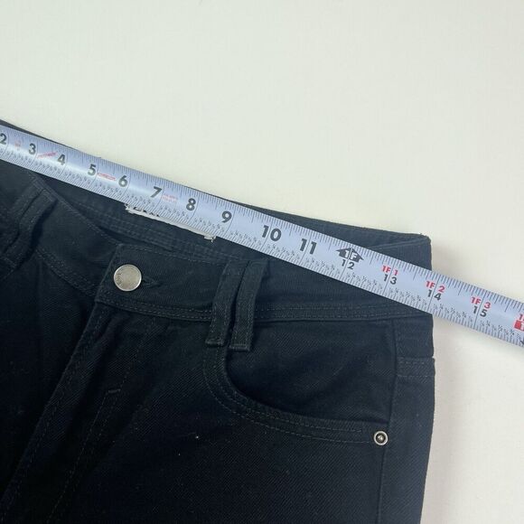 ZARA Wide Leg Jeans Womens 4 Black High Waist 100% Cotton Classic Minimalist - Picture 5 of 14